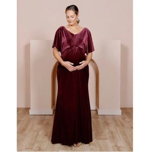 Maternity SZ 14 Velvet Burgundy Gwen Dress
